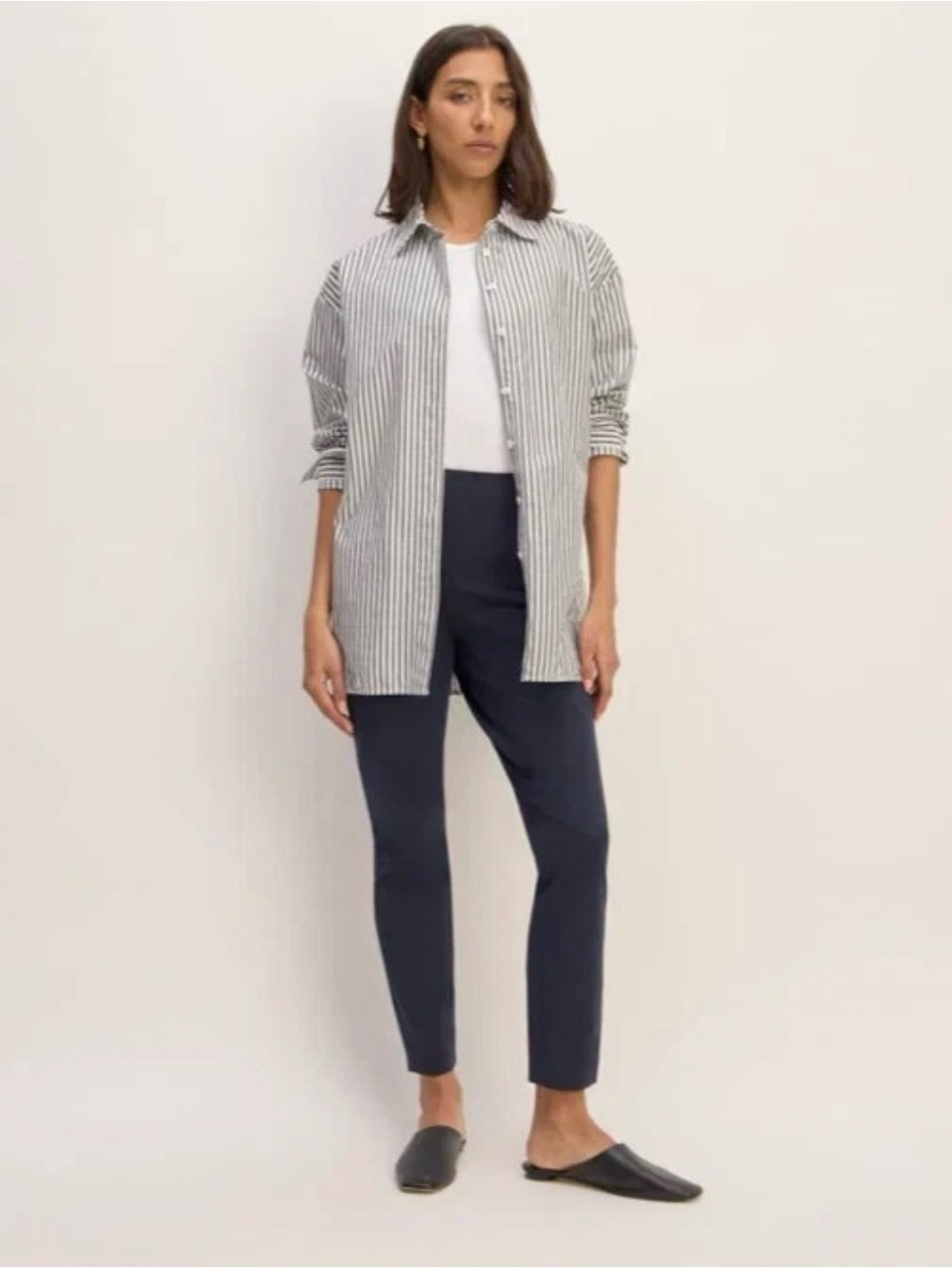New Everlane The Work Pant Women’s Black High Rise Side Zip Ankle Slim Pants 12
